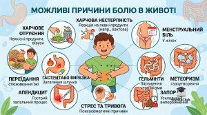 причини болю в животі схема