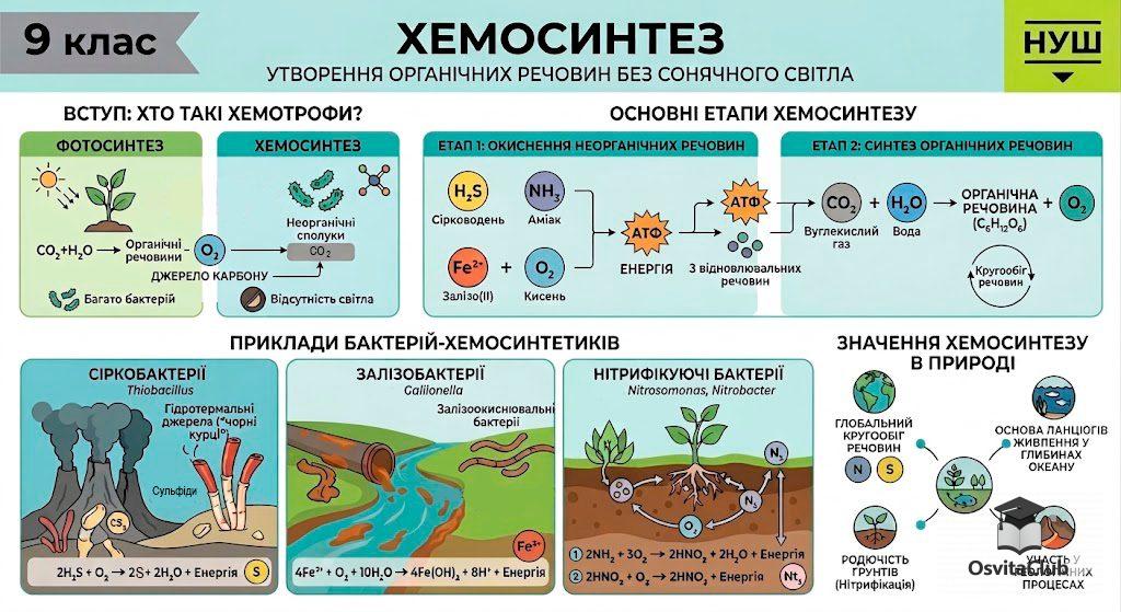 Хемосинтез схема процесу